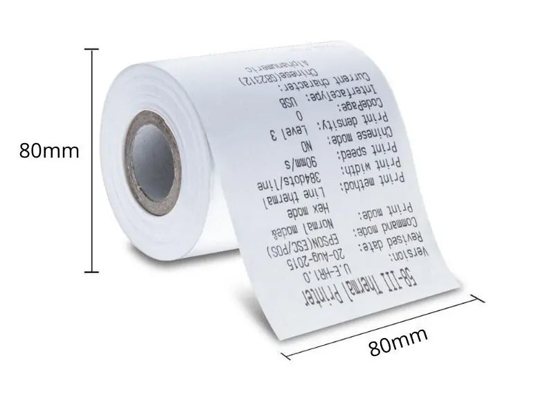THERMAL PAPER 80x80mm 70m ROLL PAPER CORE (5PCS)