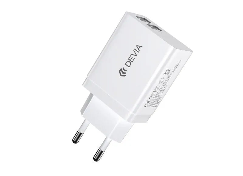 DEVIA SMART SERIES CHARGER 12W (EU PLUG,5V,2.4A) - USBX2 (WHITE)