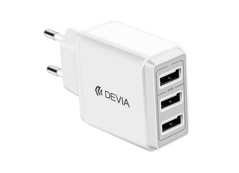 DEVIA SMART SERIES CHARGER 17W (EU PLUG,5V,3.1A) - USBX3 (WHITE)