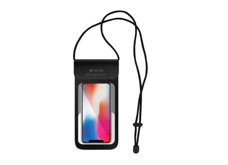 DEVIA STRONG WATERPROOF BAG SMARTPHONE UP TO 5.8" (CLEAR - BLACK)