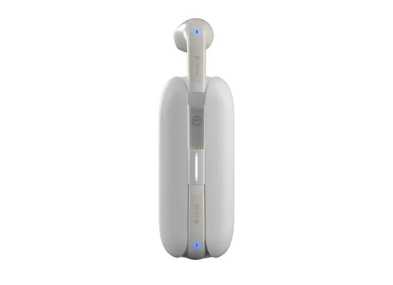 Devia TWS-M3 Earbud Bluetooth Handsfree Ακουστικά με Θήκη Φόρτισης Λευκά