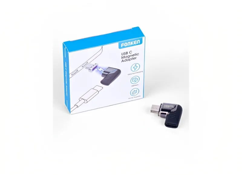 FONKEN TYPE-C 120W 6A RIGHT ANGLE MAGNETIC ADAPTER - BLACK