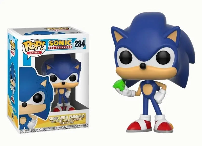 FUNKO POP! GAMES: SONIC THE HODGEDOG - SONIC WITH EMERALD VINYL FIGURE (284)