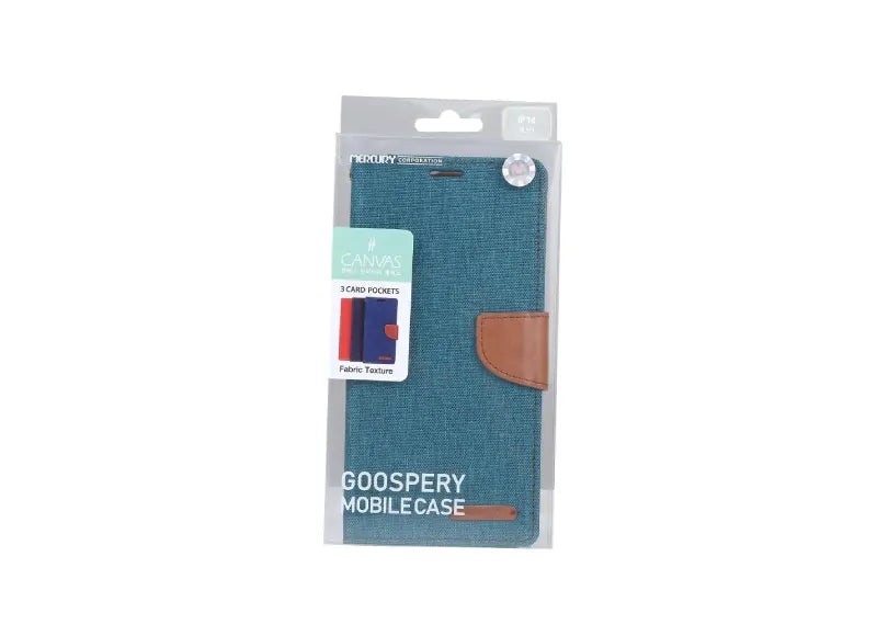 GOOSPERY CANVAS DIARY CASE IPHONE 14 - GREEN