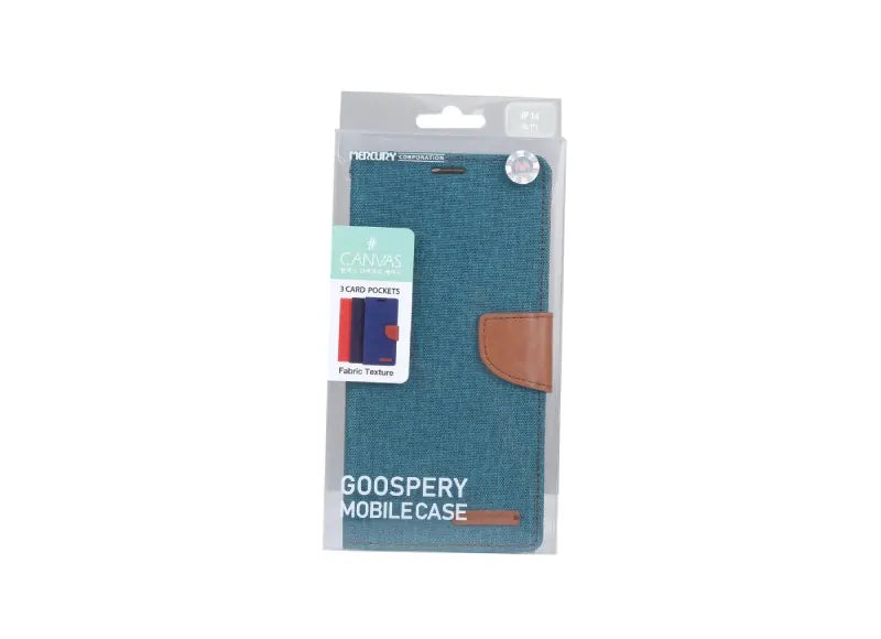 GOOSPERY CANVAS DIARY CASE IPHONE 14 PLUS - GREEN