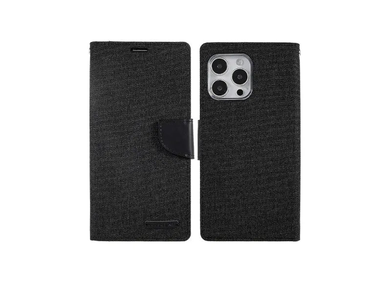 GOOSPERY CANVAS DIARY CASE IPHONE 14 PRO MAX BLACK