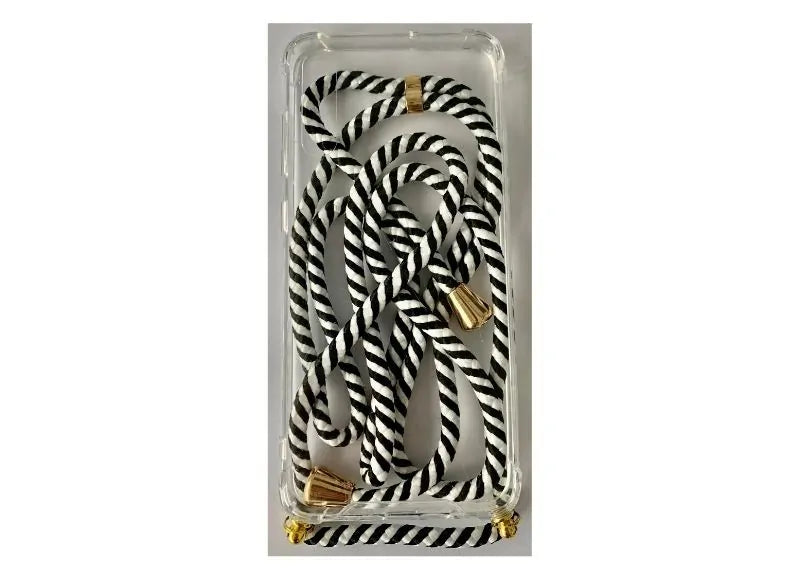 GOOSPERY CLEAR CASE WITH STRAP SAMSUNG A50/A50S - BLACK/WHITE