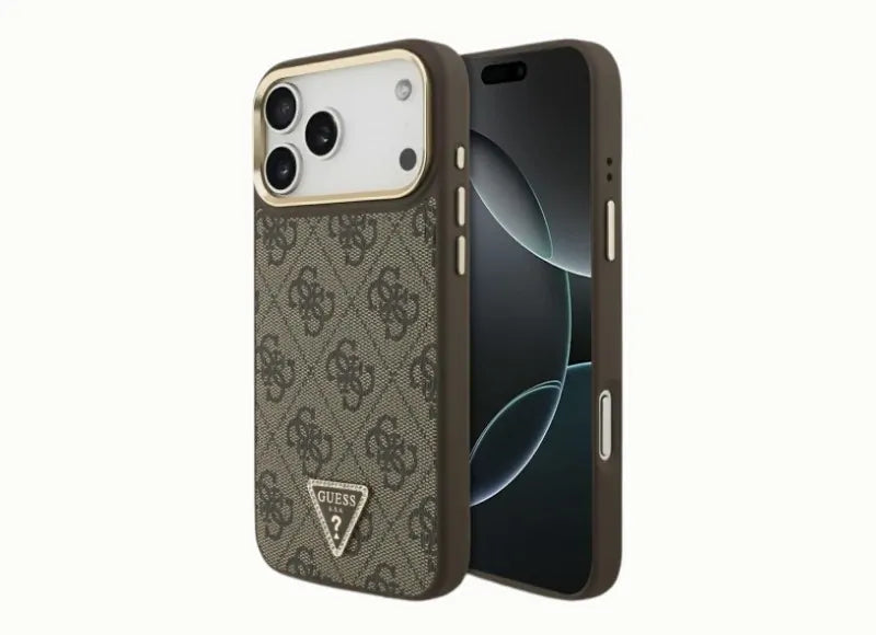 GUESS 4G TRIANGLE LOGO MAGSAFE IPHONE 17 PRO MAX ΘΗΚΗ ΚΙΝΗΤΟΥ (BROWN GOLD)