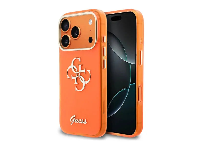 GUESS IML 4G SCRIPT METAL LOGO ΘΗΚΗ ΓΙΑ IPHONE 17 PRO MAX (ΠOΡΤΟΚΑΛΙ)