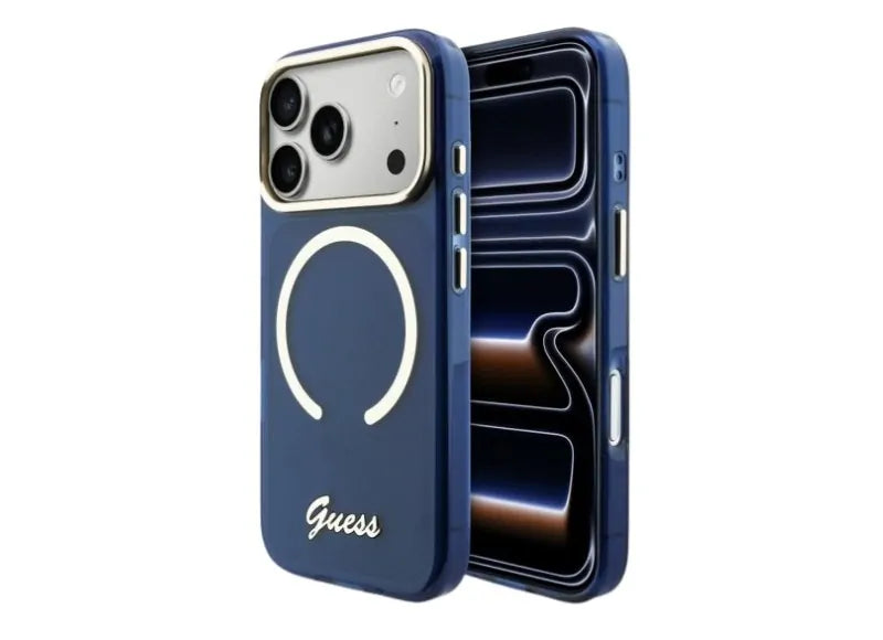 GUESS IML SCRIPT METAL MAGSAFE IPHONE 17 PRO ΘΗΚΗ ΚΙΝΗΤΟΥ (BLUE)