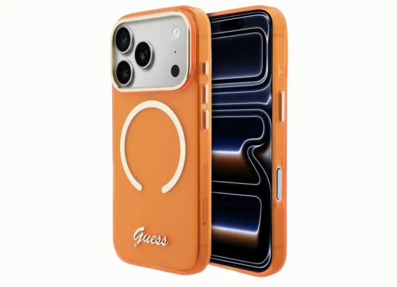 GUESS IML SCRIPT METAL MAGSAFE IPHONE 17 PRO MAX ΘΗΚΗ ΚΙΝΗΤΟΥ (ORANGE)