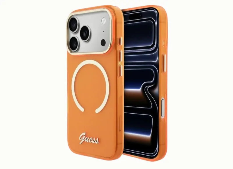 GUESS IML SCRIPT METAL MAGSAFE IPHONE 17 PRO ΘΗΚΗ ΚΙΝΗΤΟΥ (ORANGE)
