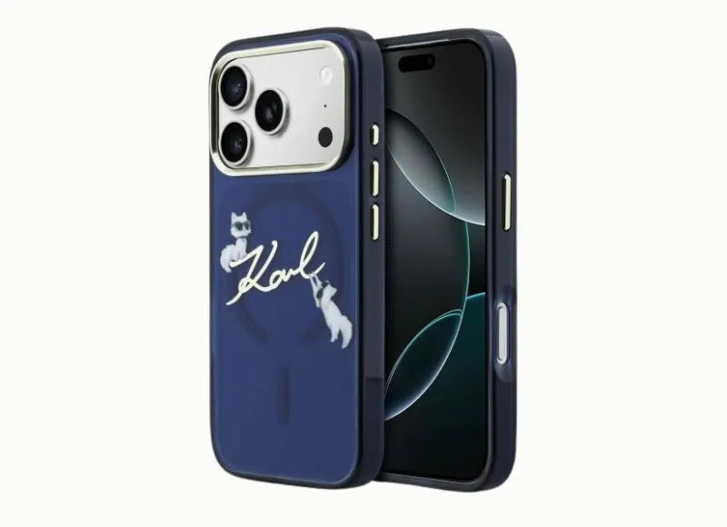 KARL LAGERFELD IML CHOUPETTES KARL SCRIPT LOGO MAGSAFE IPHONE 17 PRO ΘΗΚΗ ΚΙΝΗΤΟΥ (BLUE)