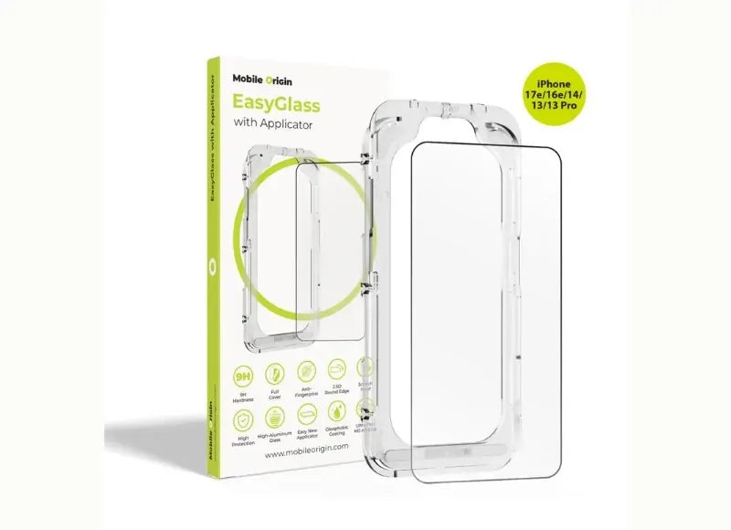 MOBILE ORIGIN EASYGLASS WITH APPLICATOR FOR APPLE IPHONE 16 PRO / 17 / 17 PRO