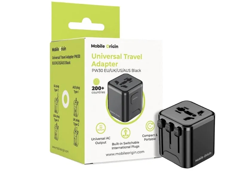 MOBILE ORIGIN ΦΟΡΤΙΣΤΗΣ ΤΑΞΙΔΙΟΥ EU/US/UK/AUS PW30 (ΜΑΥΡΟ)