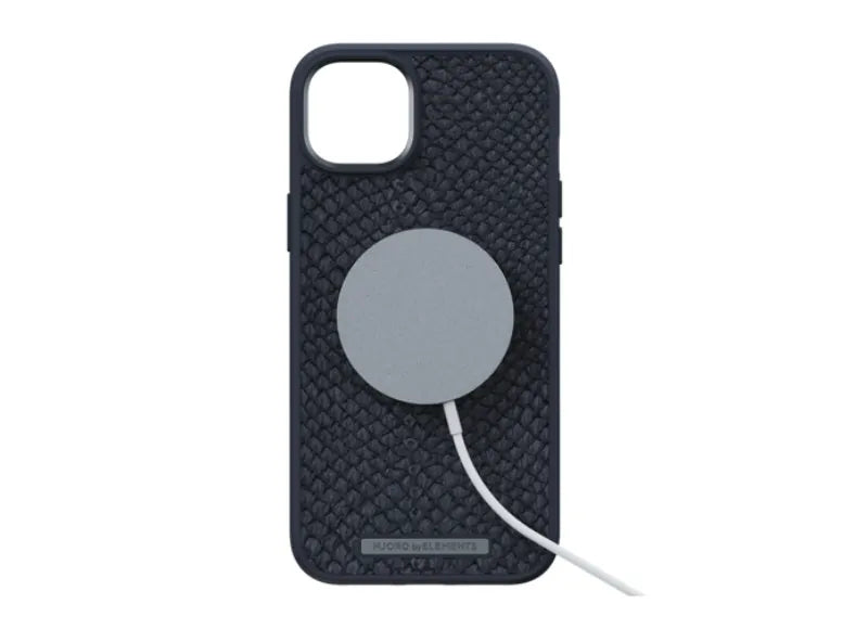NJORD SALMON LEATHER MAGSAFE CASE IPHONE 14 PLUS (BLACK)