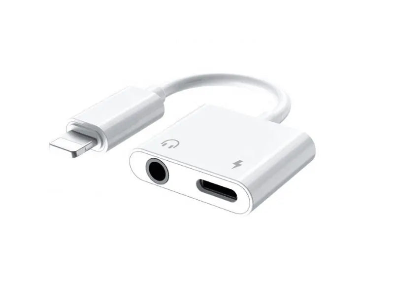 OEM ADAPTER WITH CHARGER PORT - LIGHTNING TO 3.5MM & LIGHTNING