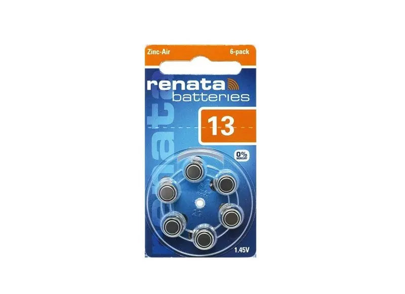 RENATA ZINC AIR BATTERY 1.45V - ZA13 (6pcs.)
