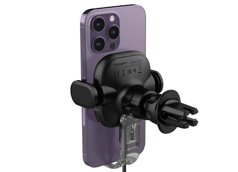 SPIGEN ONETAP UTS12W 15W ΑΣΥΡΜΑΤΗ ΒΑΣΗ ΚΙΝΗΤΟΥ ΑΥΤΟΚΙΝΗΤΟΥ ΜΕ ΦΟΡΤΙΣΤΗ QI ΓΙΑ ΑΕΡΑΓΩΓΟ ΜΑΥΡΗ