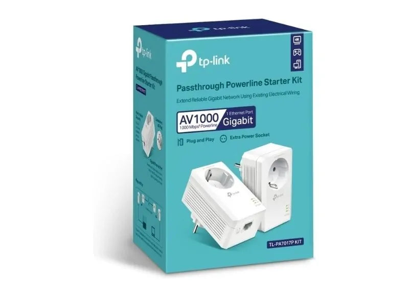 TP-LINK POWERLINE KIT w/PASSTHROUGH (TL-PA7017P V4.0)