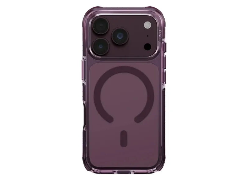 UNIQ HYBRID IPHONE 18 PRO MAGCLICK CHARGING COMBAT PHONE CASE DEEP BURGUNDY