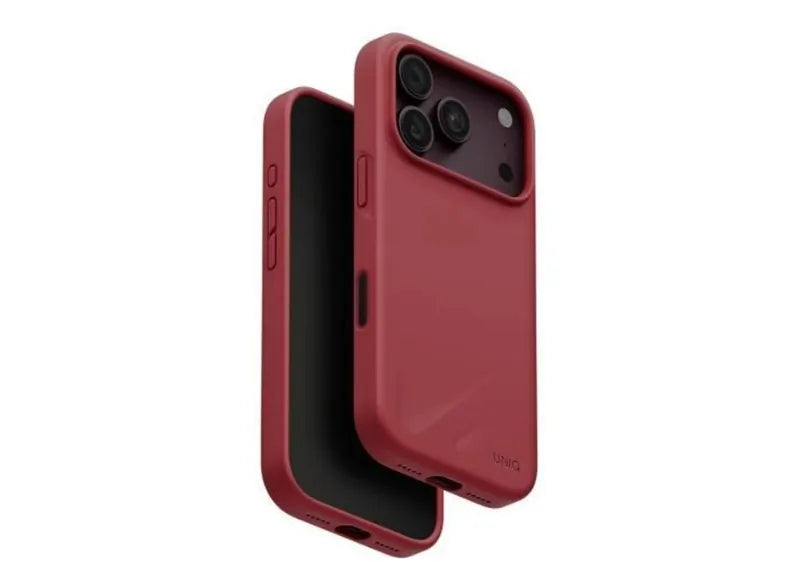 UNIQ HYBRID IPHONE 18 PRO MAGCLICK CHARGING LINO PHONE CASE CRANBERRY RED