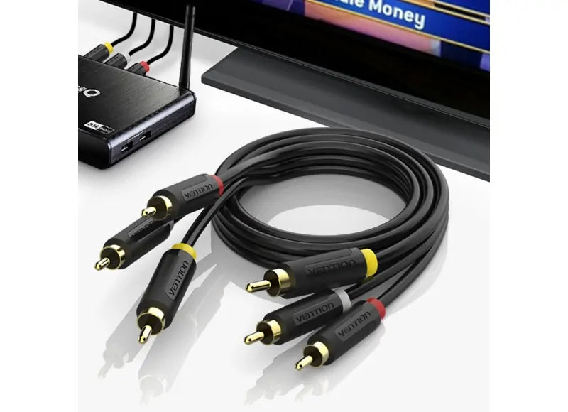 VENTION 3-RCA MALE TO 3-RCA MALE CABLE 2M (BLACK)