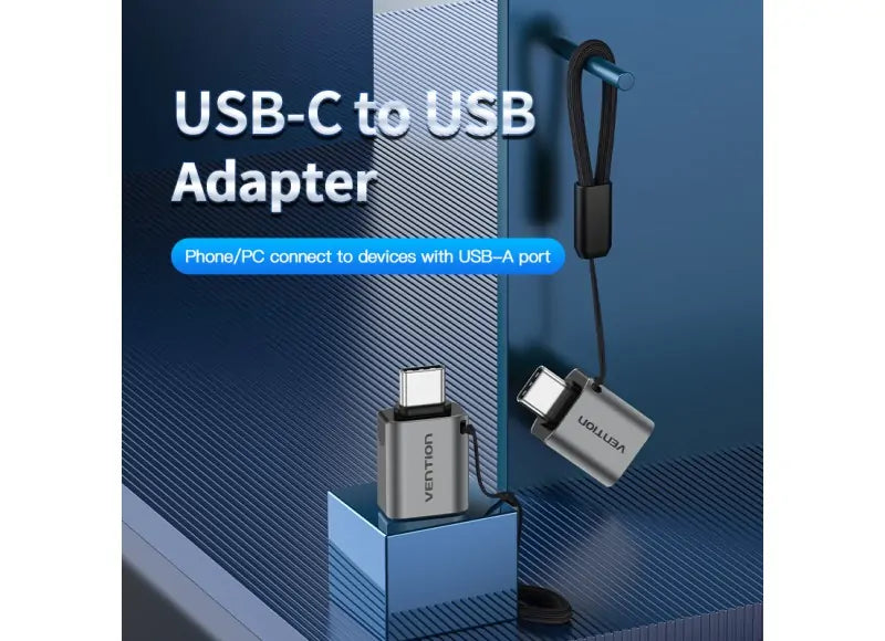 VENTION ADAPTER USB-C MALE TO USB 3.0 FEMALE OTG (ALUMINUM GRAY)
