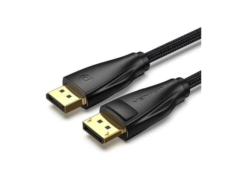 VENTION COTTON BRAIDED MALE TO MALE CABLE 1.5M ΚΑΛΩΔΙΟ ΕΙΚΟΝΑΣ DISPLAY PORT (BLACK)