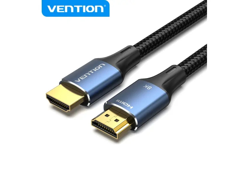 VENTION HDMI-A MALE TO MALE HD CABLE 3M COTTON BRAIDED (8K , BLUE ALUMINUM)