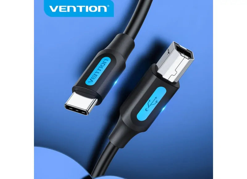 VENTION USB-C (2.0) TO USB-B (2A) CABLE 1.5M (BLACK)