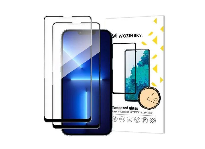 WOZINSKY FULL TEMPERED GLASS IPHON3 14 / 13 / 13 PRO (BLACK)