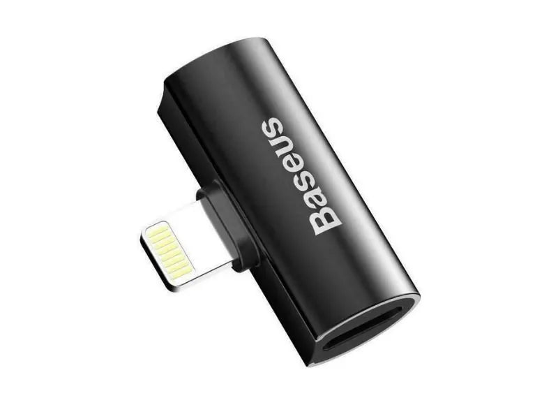 BASEUS L46 ADAPTER BLACK - LIGHTNING (MALE) TO DUAL LIGHTNING (FEMALE)