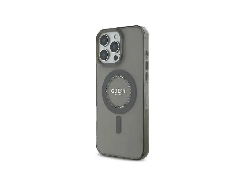 GUESS MAGSAFE RHINESTONES HARD CASE IPHONE 16 PRO (BLACK)