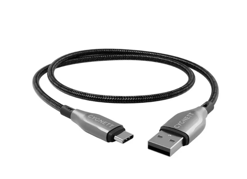 CYGNETT ARMOURED USB-C TO USB-A CABLE 1M (BLACK)