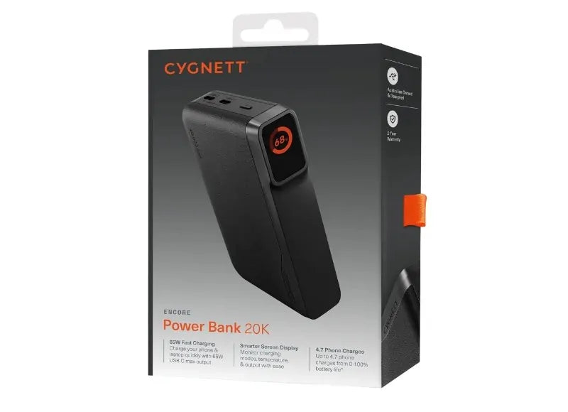 CYGNETT ENCORE POWERBANΚ 20K ΦΟΡΗΤΟΣ ΦΟΡΤΙΣΤΗΣ (BLACK)