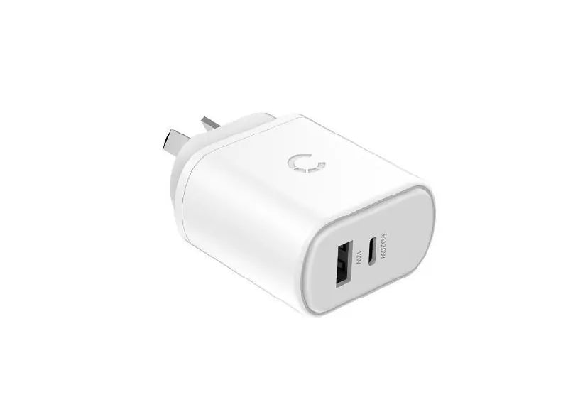 CYGNETT WALL CHARGER 32W (DUAL PORT USB - C POWERPLUS EU) (WHITE)