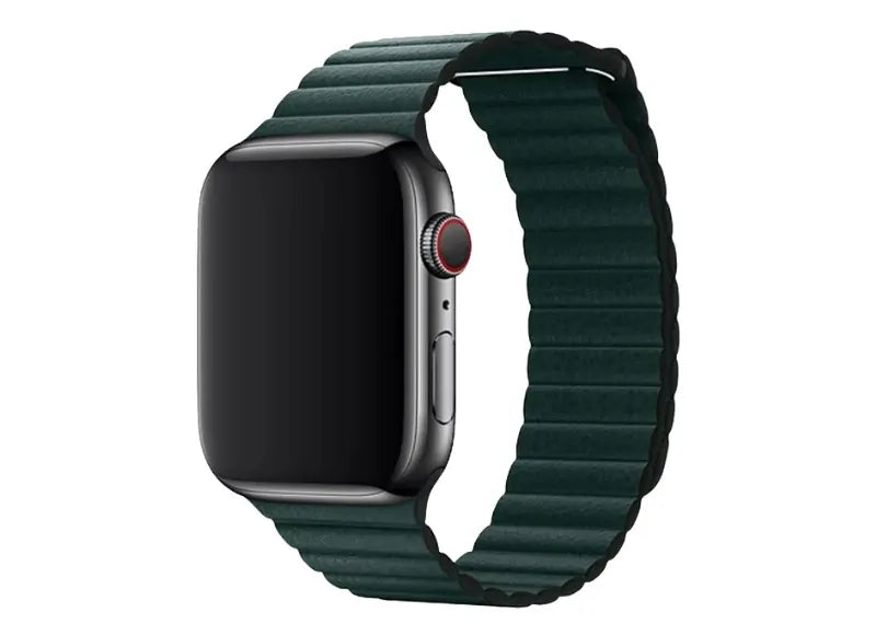 DEVIA ELEGANT LEATHER LOOP STRAP APPLE WATCH 42/44/45/49MM (FOREST GREEN)