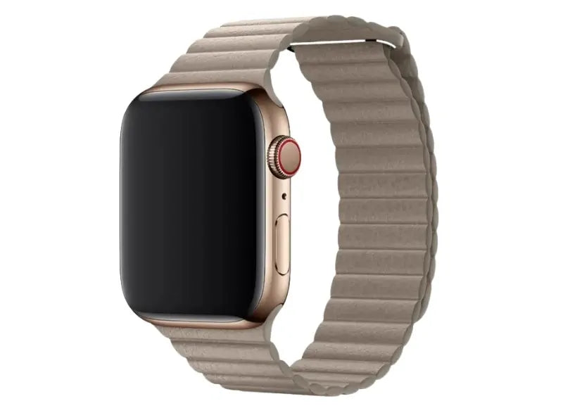 DEVIA ELEGANT LEATHER LOOP APPLE WATCH 44/45/46/49 STRAP (STONE)