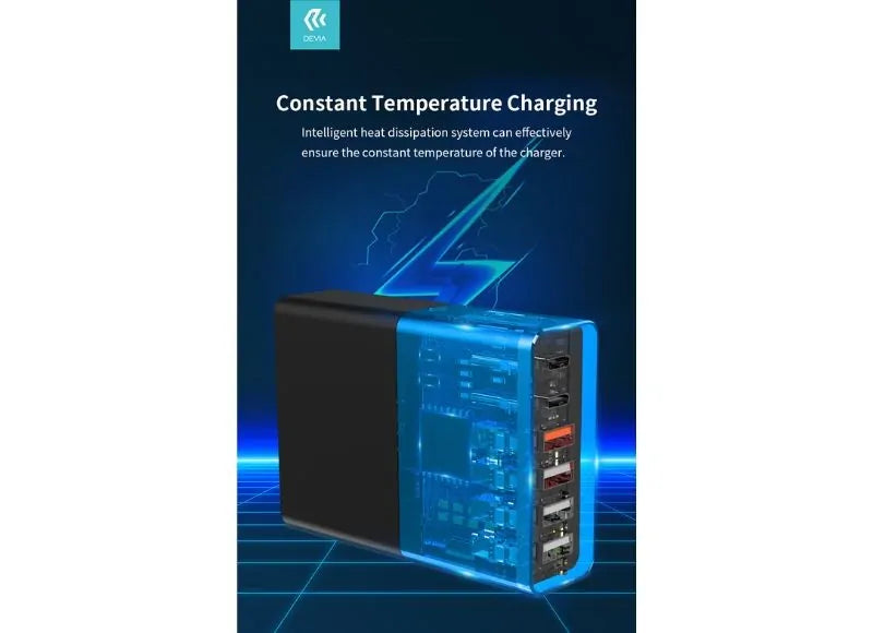 Devia Charger Extreme Speed Series Multi-Port Desktop 80W Black