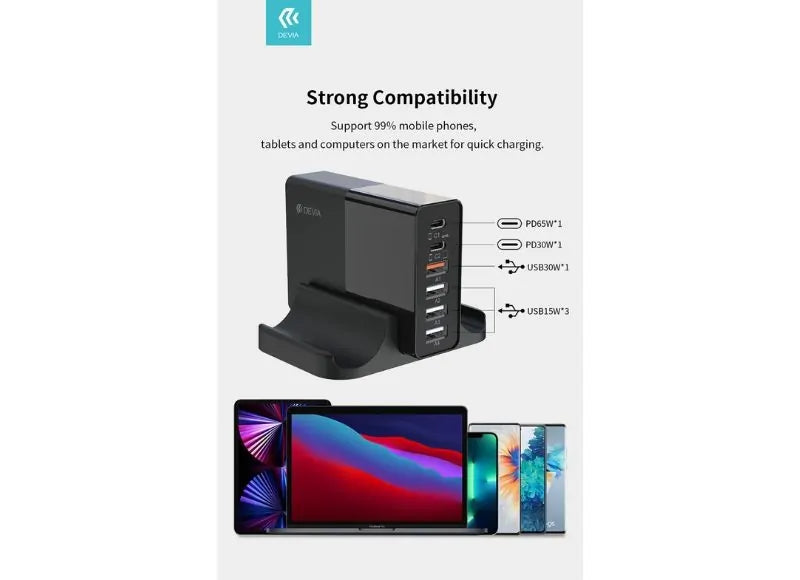 Devia Charger Extreme Speed Series Multi-Port Desktop 80W Black