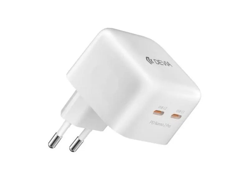 DEVIA EXTREME SPEED SERIES PD 45W 2C EU QUICK CHARGER (WHITE)