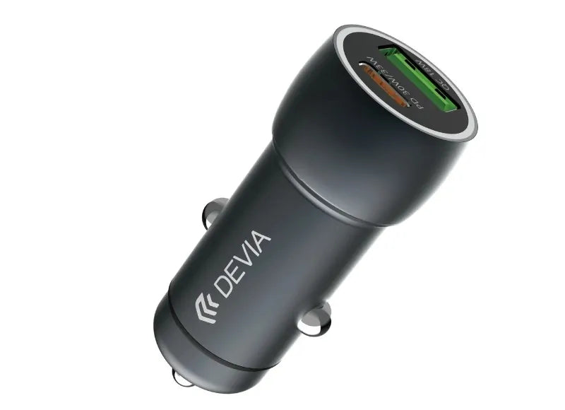 DEVIA EXTREME SPEED SERIES PD30W+QC3.0 18W FAST CHARGER CAR CHARGER (BLACK)