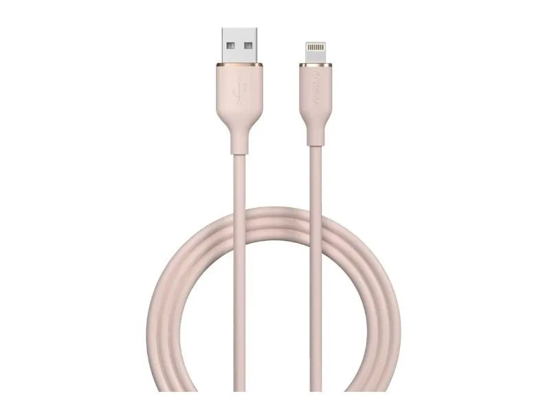 Devia Καλώδιο Jelly Series A Silicone USB σε Lightning 2.4A 1.2m Ροζ