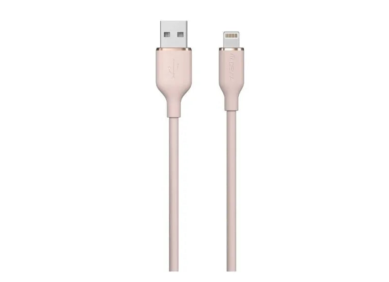 DEVIA JELLY SERIES A SILICONE CABLE USB TO LIGHTNING (2.4A 1.2M) - PINK