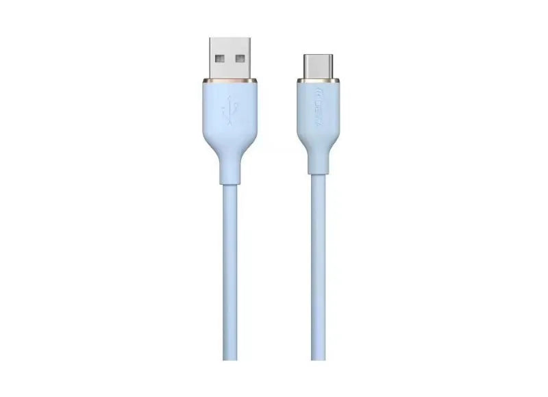 DEVIA JELLY SERIES A SILICONE CABLE USB TO USB TYPE-C (2.4A 1.2M) - BLUE