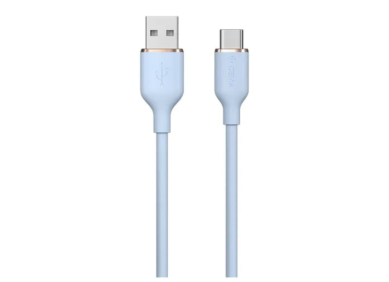 DEVIA JELLY SERIES EC629 USB-A TO USB-C SILICONE 1.2M CABLE (BLUE)