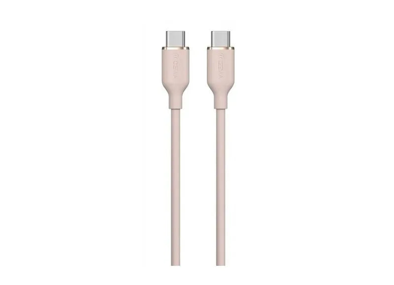 DEVIA JELLY SERIES SILICONE CABLE USB TYPE C TO USB TYPE C (3A 1.2M) - PINK
