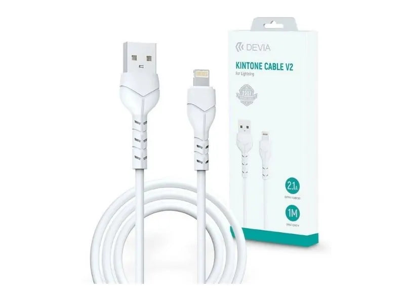 DEVIA KINTONE SERIES CHARGING CABLE 1M (2,1A) - USB TO LIGHTNING - WHITE