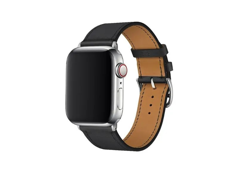 DEVIA PU LEATHER WATCH BAND STRAP FOR APPLE WATCH 38 / 40 / 41 (BLACK)